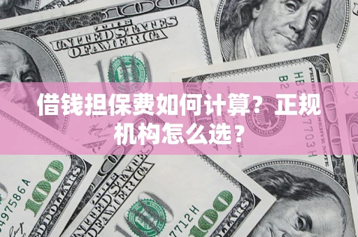 济南借钱担保费如何计算？正规机构怎么选？