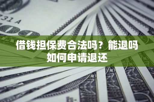 济南借钱担保费合法吗？能退吗如何申请退还